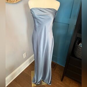 Elegant Blue Strapless Dress